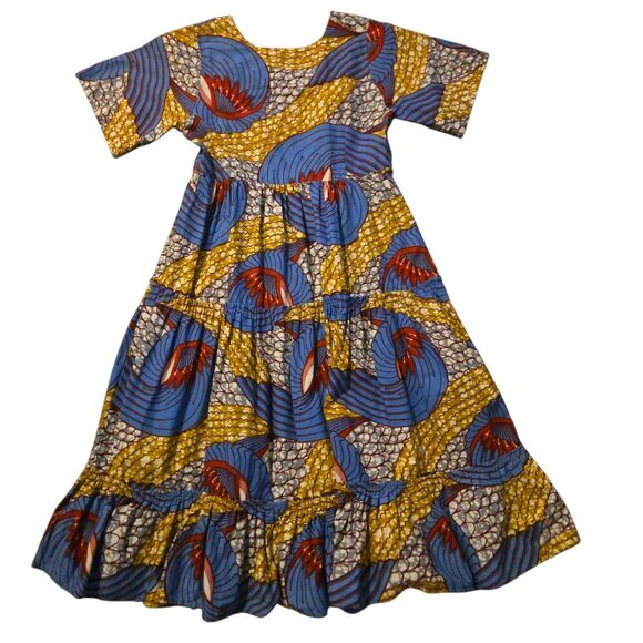 Art To Wear Artsy Maxi Dress Small Thick Cotton Fall School Tiered Ruffle Modest - Picture 2 of 6